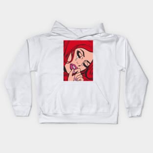 Red Crying Comic Girl Kids Hoodie